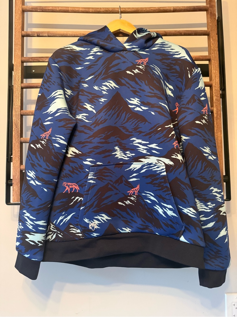 Greyson Men's Blue Mountain-Print Hoodie Sweatshirt